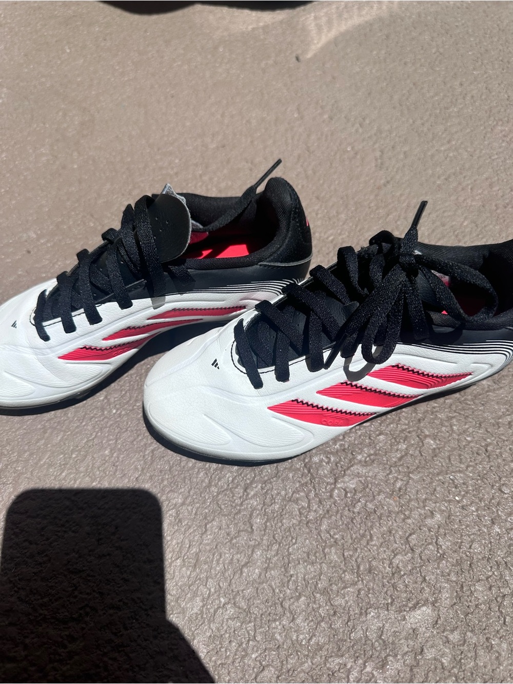 Adidas Kids White, Black and Red Soccer cleats